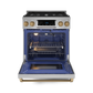 Gordon Ramsay by THOR Kitchen 30" 4.55 cu. ft. Professional Propane Gas Range with Tilt Panel Touch Control and Self-Clean in Stainless Steel with Bronze Accents, RSG30LP-BRZ