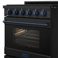 Gordon Ramsay by THOR Kitchen 30" 4.55 cu. ft. Gas Range in Black with Blue Accents, RSG30PB-BLU
