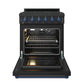 Gordon Ramsay by THOR Kitchen 30" 4.55 cu. ft. Gas Range in Black with Blue Accents, RSG30PB-BLU