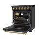 Gordon Ramsay by THOR Kitchen 30" 4.55 cu. ft. Gas Range in Black with Bronze Accents, RSG30PB-BRZ