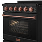Gordon Ramsay by THOR Kitchen 30" 4.55 cu. ft. Propane Gas Range in Black with Rose Gold Accents, RSG30PBLP-RSG