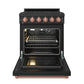 Gordon Ramsay by THOR Kitchen 30" 4.55 cu. ft. Propane Gas Range in Black with Rose Gold Accents, RSG30PBLP-RSG