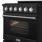 Gordon Ramsay by THOR Kitchen 30" 4.55 cu. ft. Propane Gas Range in Black with Stainless Steel Accents, RSG30PBLP-SS