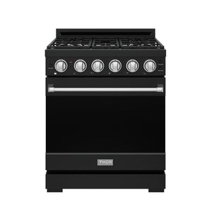 Gordon Ramsay by THOR Kitchen 30" 4.55 cu. ft. Gas Range in Black with Stainless Steel Accents, RSG30PB-SS
