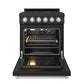 Gordon Ramsay by THOR Kitchen 30" 4.55 cu. ft. Propane Gas Range in Black with Stainless Steel Accents, RSG30PBLP-SS