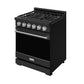 Gordon Ramsay by THOR Kitchen 30" 4.55 cu. ft. Propane Gas Range in Black with Stainless Steel Accents, RSG30PBLP-SS