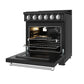 Gordon Ramsay by THOR Kitchen 30" 4.55 cu. ft. Propane Gas Range in Black with Stainless Steel Accents, RSG30PBLP-SS