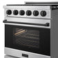 Gordon Ramsay by THOR Kitchen 30" 4.55 cu. ft. Propane Gas Range in Stainless Steel with Black Accents, RSG30PLP-BLK