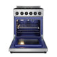 Gordon Ramsay by THOR Kitchen 30" 4.55 cu. ft. Propane Gas Range in Stainless Steel with Black Accents, RSG30PLP-BLK
