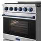Gordon Ramsay by THOR Kitchen 30" 4.55 cu. ft. Gas Range in Stainless Steel with Blue Accents, RSG30P-BLU