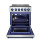 Gordon Ramsay by THOR Kitchen 30" 4.55 cu. ft. Gas Range in Stainless Steel with Blue Accents, RSG30P-BLU