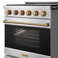 Gordon Ramsay by THOR Kitchen 30" 4.55 cu. ft. Propane Gas Range in Stainless Steel with Bronze Accents, RSG30PLP-BRZ