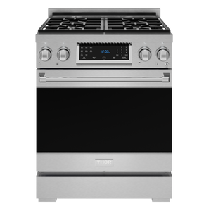 Gordon Ramsay by THOR Kitchen 30" 4.55 cu. ft. Professional Propane Gas Range with Tilt Panel Touch Control and Self-Clean in Stainless Steel, RSG30LP