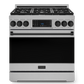 Gordon Ramsay by THOR Kitchen 36" 6.0 cu. ft. Professional Natural Gas Range with Tilt Panel Touch Control, Self-Clean and Air Fry in Stainless Steel with Black Accents, RSG36-BLK