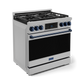 Gordon Ramsay by THOR Kitchen 36" 6.0 cu. ft. Professional Propane Gas Range with Tilt Panel Touch Control, Self-Clean and Air Fry in Stainless Steel with Navy Blue Accents, RSG36LP-BLU