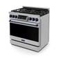 Gordon Ramsay by THOR Kitchen 36" 6.0 cu. ft. Professional Propane Gas Range with Tilt Panel Touch Control, Self-Clean and Air Fry in Stainless Steel with Navy Blue Accents, RSG36LP-BLU