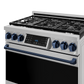 Gordon Ramsay by THOR Kitchen 36" 6.0 cu. ft. Professional Propane Gas Range with Tilt Panel Touch Control, Self-Clean and Air Fry in Stainless Steel with Navy Blue Accents, RSG36LP-BLU