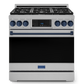Gordon Ramsay by THOR Kitchen 36" 6.0 cu. ft. Professional Natural Gas Range with Tilt Panel Touch Control, Self-Clean and Air Fry in Stainless Steel with Navy Blue Accents, RSG36-BLU