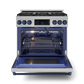 Gordon Ramsay by THOR Kitchen 36" 6.0 cu. ft. Professional Propane Gas Range with Tilt Panel Touch Control, Self-Clean and Air Fry in Stainless Steel with Navy Blue Accents, RSG36LP-BLU