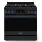 Gordon Ramsay by THOR Kitchen 36" 6.0 cu. ft. Professional Propane Gas Range with Tilt Panel Touch Control, Self-Clean and Air Fry in Matte Black with Navy Blue Accents, RSG36BLP-BLU