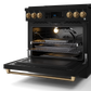 Gordon Ramsay by THOR Kitchen 36" 6.0 cu. ft. Professional Natural Gas Range with Tilt Panel Touch Control, Self-Clean and Air Fry in Matte Black with Bronze Accents, RSG36B-BRZ