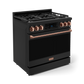 Gordon Ramsay by THOR Kitchen 36" 6.0 cu. ft. Professional Natural Gas Range with Tilt Panel Touch Control, Self-Clean and Air Fry in Matte Black with Rose Gold Accents, RSG36B-RSG