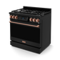Gordon Ramsay by THOR Kitchen 36" 6.0 cu. ft. Professional Natural Gas Range with Tilt Panel Touch Control, Self-Clean and Air Fry in Matte Black with Rose Gold Accents, RSG36B-RSG