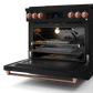 Gordon Ramsay by THOR Kitchen 36" 6.0 cu. ft. Professional Natural Gas Range with Tilt Panel Touch Control, Self-Clean and Air Fry in Matte Black with Rose Gold Accents, RSG36B-RSG
