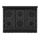 Gordon Ramsay by THOR Kitchen 36" 6.0 cu. ft. Professional Natural Gas Range with Tilt Panel Touch Control, Self-Clean and Air Fry in Matte Black with Rose Gold Accents, RSG36B-RSG