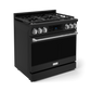 Gordon Ramsay by THOR Kitchen 36" 6.0 cu. ft. Professional Propane Gas Range with Tilt Panel Touch Control, Self-Clean and Air Fry in Matte Black with Stainless Steel Accents, RSG36BLP-SS