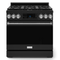 Gordon Ramsay by THOR Kitchen 36" 6.0 cu. ft. Professional Natural Gas Range with Tilt Panel Touch Control, Self-Clean and Air Fry in Matte Black with Stainless Steel Accents, RSG36B-SS