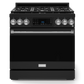 Gordon Ramsay by THOR Kitchen 36" 6.0 cu. ft. Professional Propane Gas Range with Tilt Panel Touch Control, Self-Clean and Air Fry in Matte Black with Stainless Steel Accents, RSG36BLP-SS