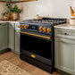 Gordon Ramsay by THOR Kitchen 36" 6.0 cu. ft. Professional Natural Gas Range with Tilt Panel Touch Control, Self-Clean and Air Fry in Matte Black with Bronze Accents, RSG36B-BRZ