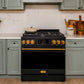 Gordon Ramsay by THOR Kitchen 36" 6.0 cu. ft. Professional Natural Gas Range with Tilt Panel Touch Control, Self-Clean and Air Fry in Matte Black with Bronze Accents, RSG36B-BRZ
