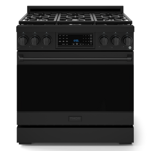 Gordon Ramsay by THOR Kitchen 36" 6.0 cu. ft. Professional Natural Gas Range with Tilt Panel Touch Control, Self-Clean and Air Fry in Matte Black, RSG36B