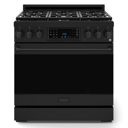 Gordon Ramsay by THOR Kitchen 36" 6.0 cu. ft. Professional Propane Gas Range with Tilt Panel Touch Control, Self-Clean and Air Fry in Matte Black, RSG36BLP