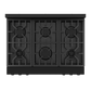 Gordon Ramsay by THOR Kitchen 36" 6.0 cu. ft. Professional Natural Gas Range with Tilt Panel Touch Control, Self-Clean and Air Fry in Matte Black, RSG36B