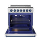 Gordon Ramsay by THOR Kitchen 36" 6 cu. ft. Professional Propane Gas Range with 6 Sealed Burners in Stainless Steel and Blue Accents, RSG36PLP-BLU