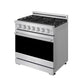 Gordon Ramsay by THOR Kitchen 36" 6 cu. ft. Professional Propane Gas Range with 6 Sealed Burners in Stainless Steel, RSG36PLP
