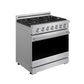 Gordon Ramsay by THOR Kitchen 36" 6 cu. ft. Professional Propane Gas Range with 6 Sealed Burners in Stainless Steel, RSG36PLP