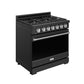 Gordon Ramsay by THOR Kitchen 36" 6 cu. ft. Professional Natural Gas Range with 6 Sealed Burners in Black with Stainless Steel Accents, RSG36PB-SS