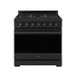 Gordon Ramsay by THOR Kitchen 36" 6 cu. ft. Professional Propane Gas Range with 6 Sealed Burners in Black, RSG36PBLP