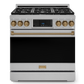 Gordon Ramsay by THOR Kitchen 36" 6.0 cu. ft. Professional Natural Gas Range with Tilt Panel Touch Control, Self-Clean and Air Fry in Stainless Steel with Bronze Accents, RSG36-BRZ