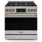 Gordon Ramsay by THOR Kitchen 36" 6.0 cu. ft. Professional Propane Gas Range with Tilt Panel Touch Control, Self-Clean and Air Fry in Stainless Steel with Bronze Accents, RSG36LP-BRZ