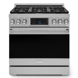 Gordon Ramsay by THOR Kitchen 36" 6.0 cu. ft. Professional Natural Gas Range with Tilt Panel Touch Control, Self-Clean and Air Fry in Stainless Steel, RSG36