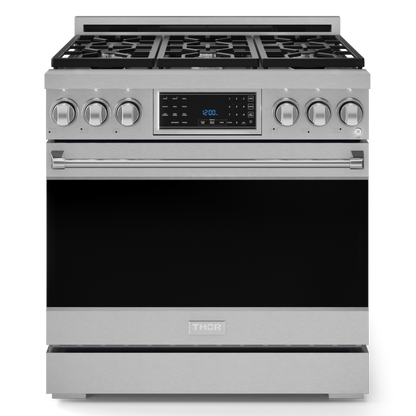 Gordon Ramsay by THOR Kitchen 36" 6.0 cu. ft. Professional Propane Gas Range with Tilt Panel Touch Control, Self-Clean and Air Fry in Stainless Steel, RSG36LP