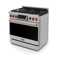 Gordon Ramsay by THOR Kitchen 36" 6.0 cu. ft. Professional Natural Gas Range with Tilt Panel Touch Control, Self-Clean and Air Fry in Stainless Steel with Rose Gold Accents, RSG36-RSG