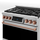 Gordon Ramsay by THOR Kitchen 36" 6.0 cu. ft. Professional Natural Gas Range with Tilt Panel Touch Control, Self-Clean and Air Fry in Stainless Steel with Rose Gold Accents, RSG36-RSG