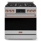 Gordon Ramsay by THOR Kitchen 36" 6.0 cu. ft. Professional Natural Gas Range with Tilt Panel Touch Control, Self-Clean and Air Fry in Stainless Steel with Rose Gold Accents, RSG36-RSG