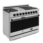 Gordon Ramsay by THOR Kitchen 48" 6.8 cu. ft. Professional Natural Gas Range in Stainless Steel with Black Accents, RSG48E-BLK